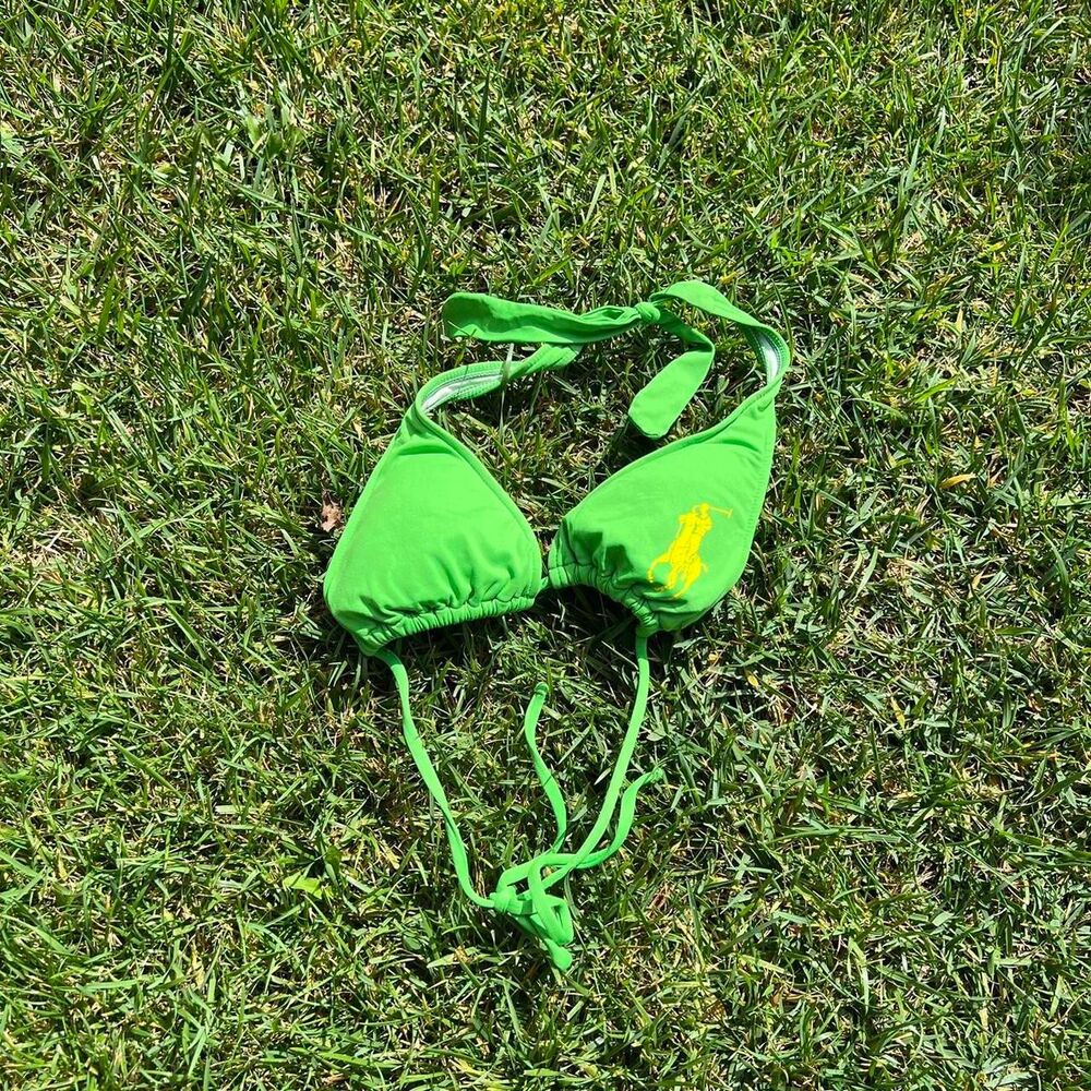 Polo Ralph Lauren green big pony bikini top women’s size S